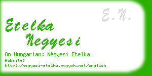 etelka negyesi business card